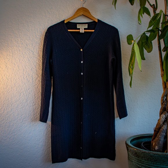 Jones New York Sweaters - Jones New York long Merino wool cardigan